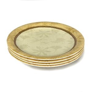 Leaf & Bamboo Melamine Salad/Sandwich Plates - 4